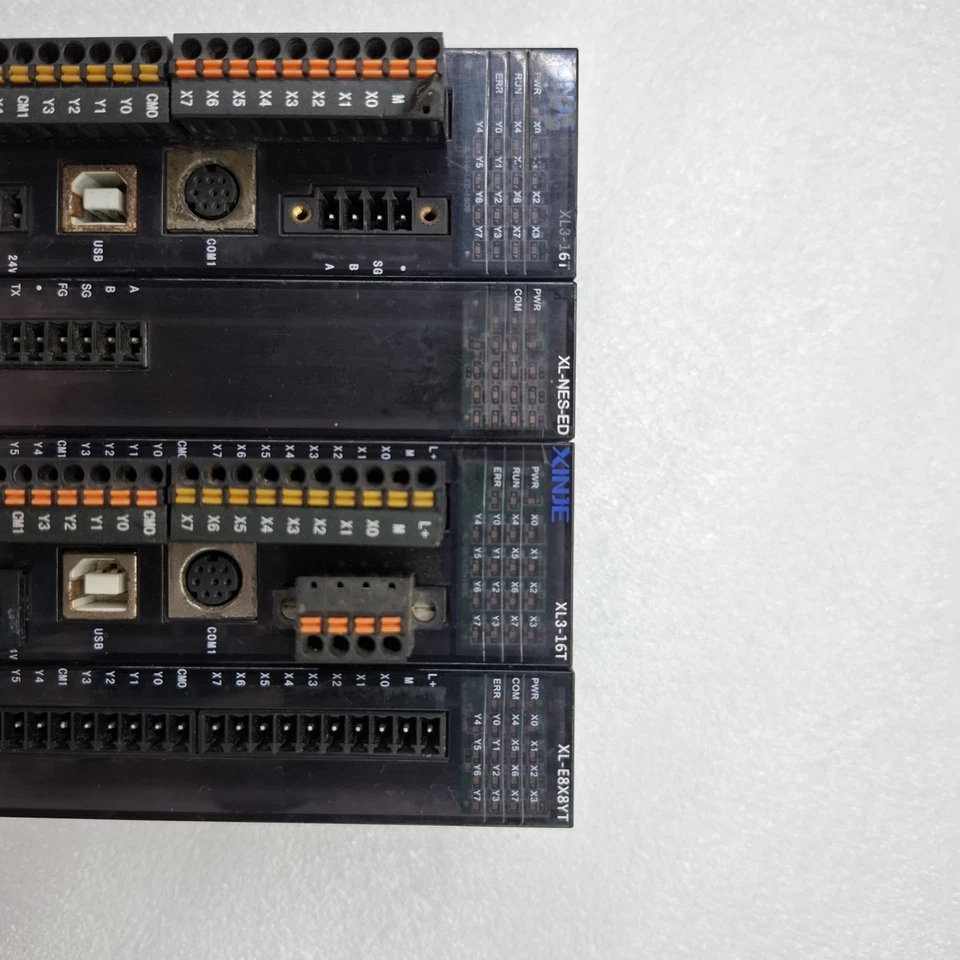 XINJE XL3-16T + XL-NES-ED + XL3-16T + XL-E8X8YT PLC SET (USED CONDITION)